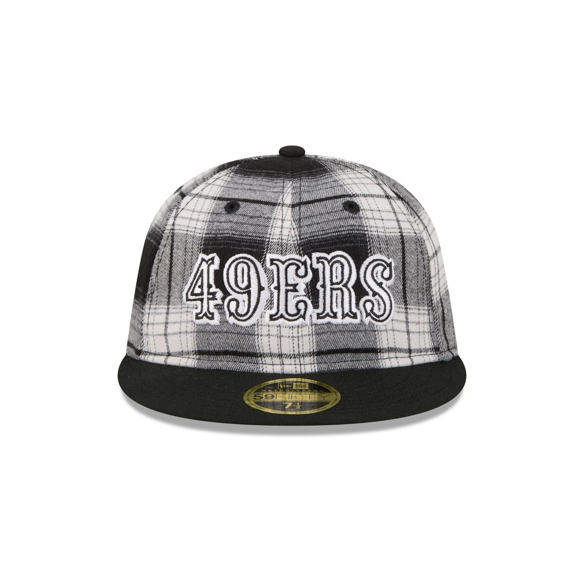 San Francisco 49ers Grunge Plaid Retro Crown 59FIFTY Fitted Hat