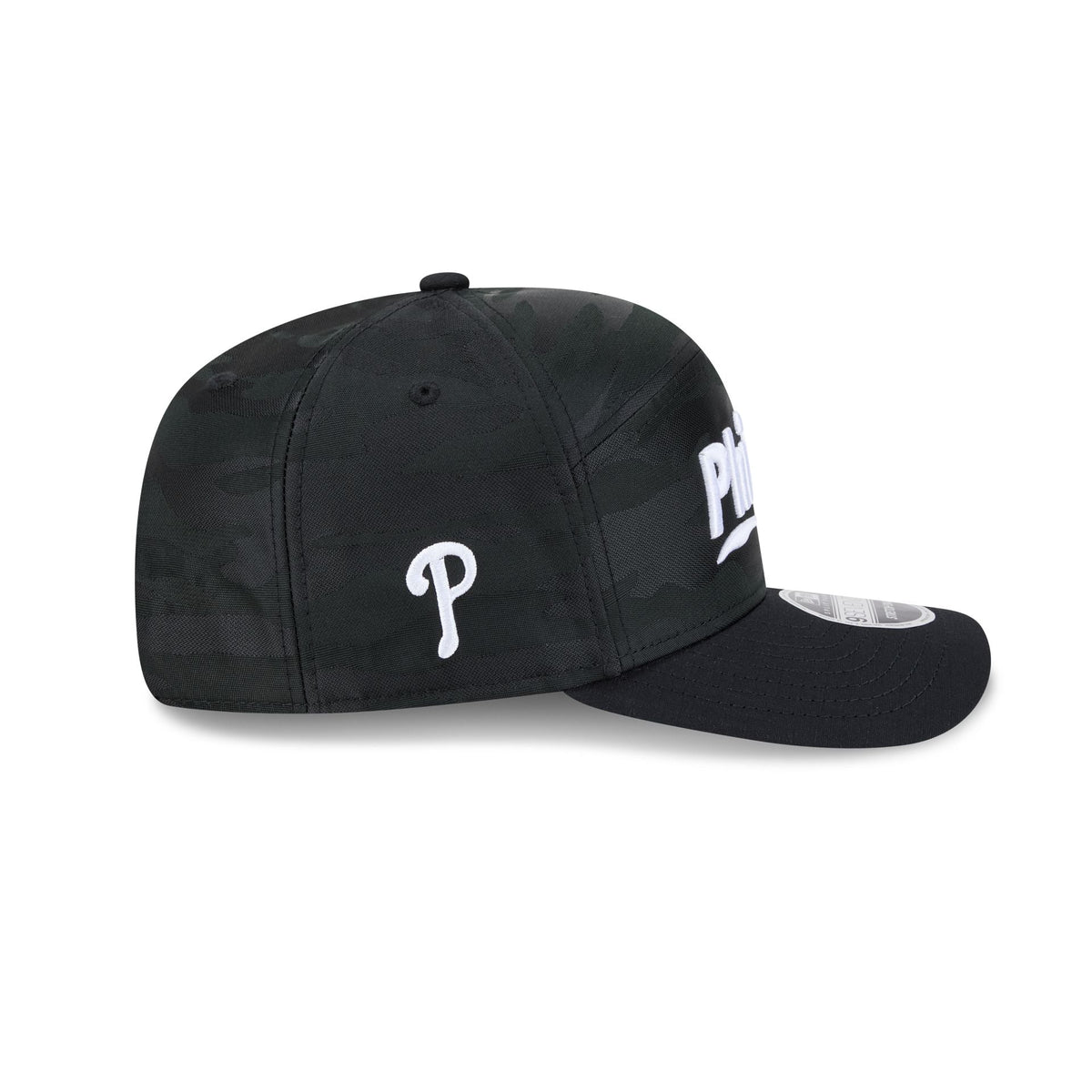 Philadelphia Phillies Black Camo Split Panel 9SEVENTY Stretch-Snap Hat
