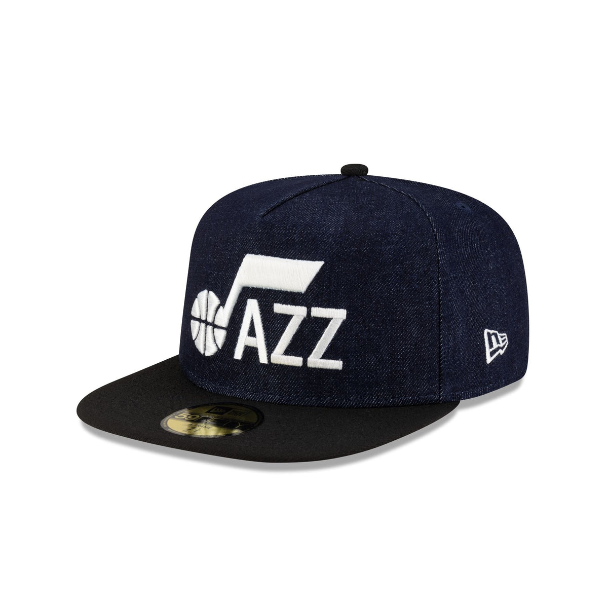 Utah Jazz Navy Denim 59FIFTY A-Frame Fitted Hat