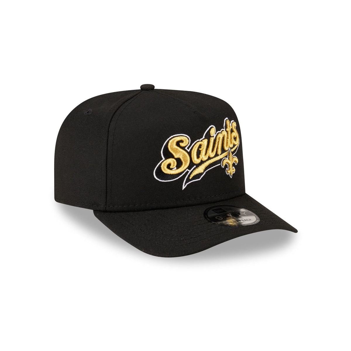 Born x Raised x New Orleans Saints Script Black 9FIFTY A-Frame Snapback Hat