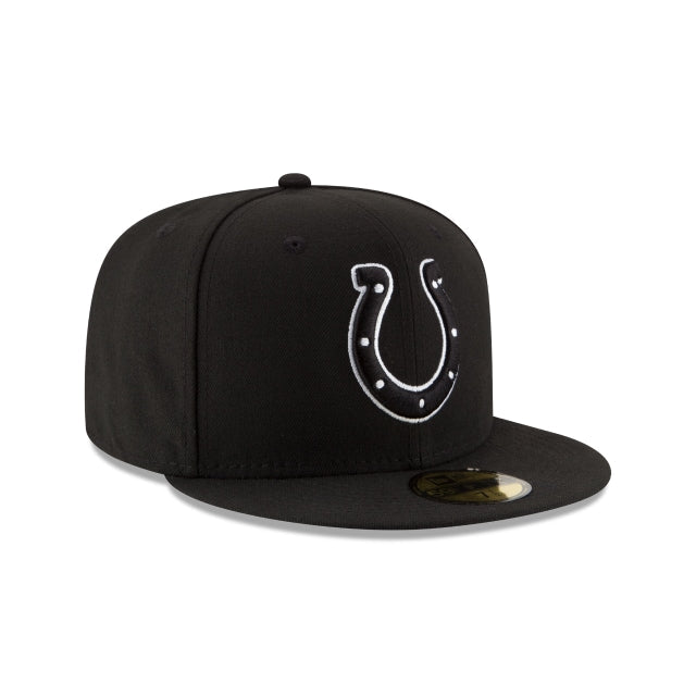 Indianapolis Colts Black & White 59FIFTY Fitted Hat